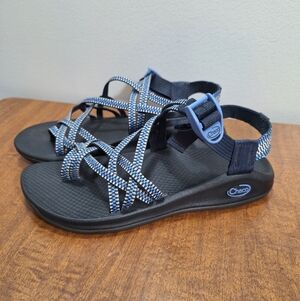 Chaco Z Eddy X2 Blue/Black Strappy Sport Outdoor Hiking Kayaking Sandals Wms 9